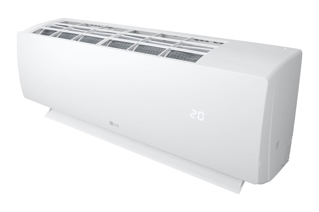 LG DUALCOOL Pro, Бързо охлаждане и затопляне, 3,3 kW Сплит система, изглед в перспектива отгоре вдясно в отворено състояние, W12TE, thumbnail 13