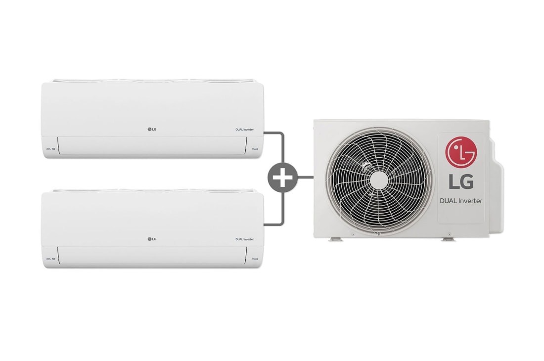 LG 2 in 1 DUALCOOL, Пести място, 2,6 + 3,5kW Мулти-сплит система, Схема на предна част, RM2U15, thumbnail 2