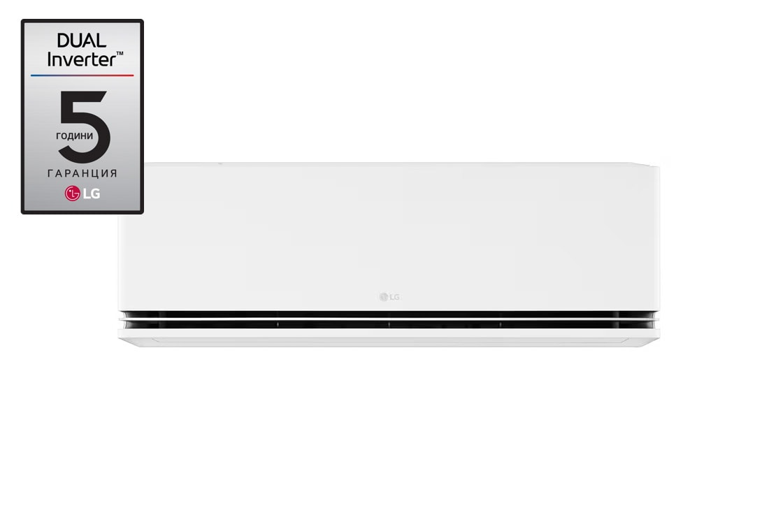 LG 2,5 kW DUALCOOL AI Air PREMIUM спит климатик, Изглед отпред на LG 9000 BTU DUALCOOL AI Air Single Split Air Conditioner H09S1PA.NS1, H09S1PA