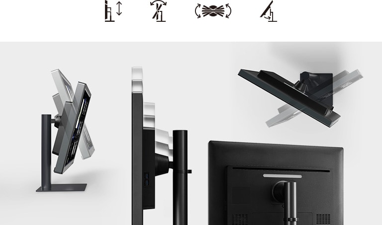 стойката с едно щракване и изключително лекото тяло улесняват монтажа, а освен това стойката предлага възможност за регулиране на наклона, височината и завъртането