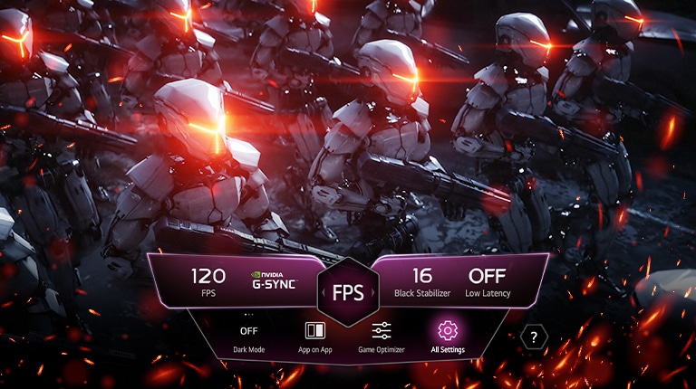 Военни роботи маршируват на заден план и има изскачащ прозорец за настройка на таблото за игра.