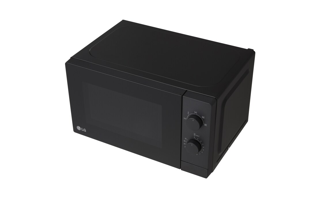 LG 20L Микровълнова фурна, Изглед отпред на черна микровълнова фурна LG 20L MS2082F., MS2082F, thumbnail 3
