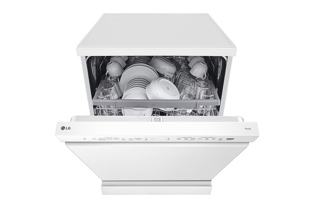 LG QuadWash™ Съдомиялна с пара TrueSteam™ технология, 14 комплекта съдове, ThinQ™ WiFi, Перспективен изглед отгоре, DF242FWS, thumbnail 13