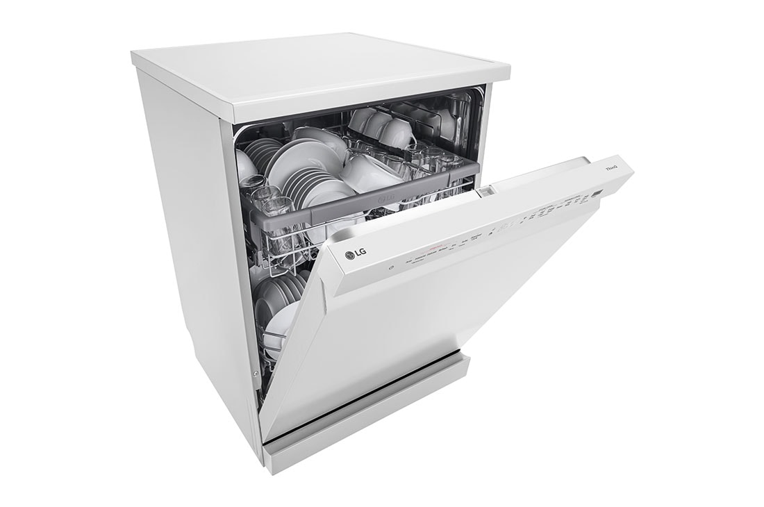 LG QuadWash™ Съдомиялна с пара TrueSteam™ технология, 14 комплекта съдове, ThinQ™ WiFi, Изглед от дясната страна, DF242FWS, thumbnail 6