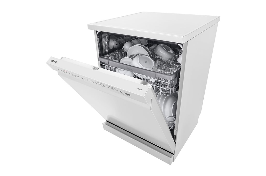 LG QuadWash™ Съдомиялна с пара TrueSteam™ технология, 14 комплекта съдове, ThinQ™ WiFi, Перспективен изглед отгоре, DF242FWS, thumbnail 9