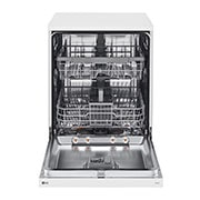 LG QuadWash™ Съдомиялна с пара TrueSteam™ технология, 14 комплекта съдове, ThinQ™ WiFi, Изглед отпред с отворена врата, DF242FWS, thumbnail 2