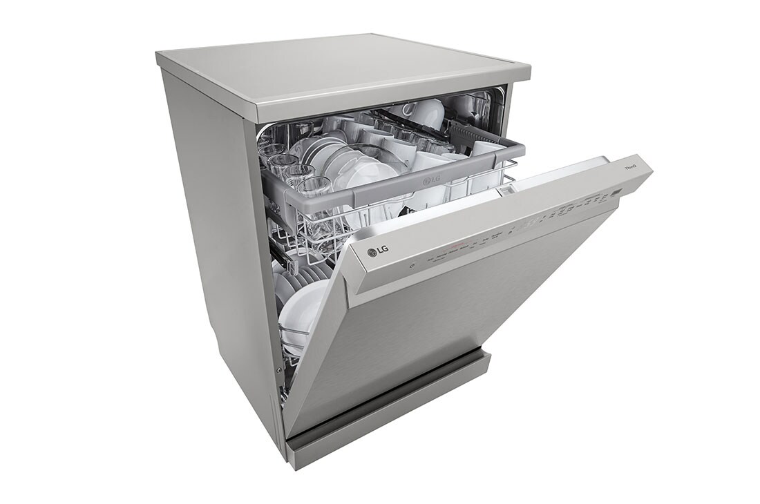 LG QuadWash™ Съдомиялна с пара с TrueSteam™ технология, 14 комплекта съдове, Перспективен изглед от  дясна, DF242FPS, thumbnail 5