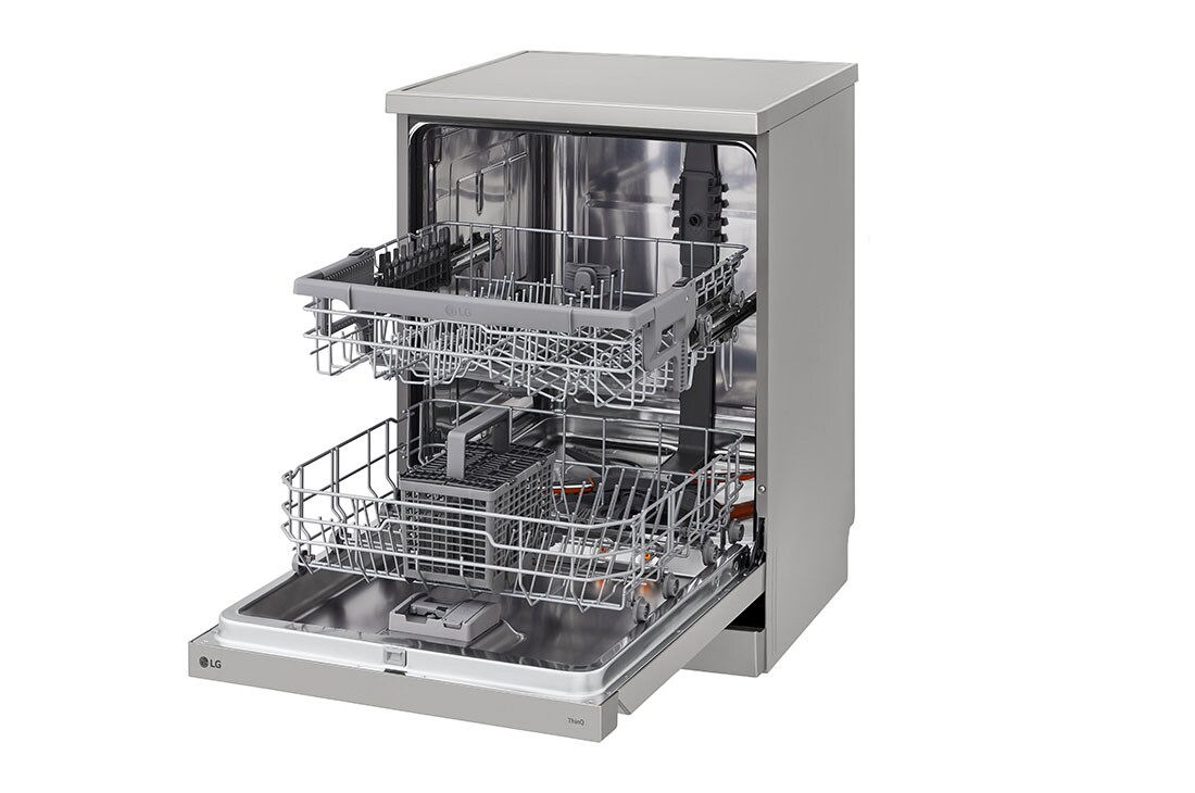 LG QuadWash™ Съдомиялна с пара с TrueSteam™ технология, 14 комплекта съдове, Изглед от лявата страна, DF242FPS, thumbnail 6