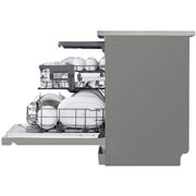 LG QuadWash™ Съдомиялна с пара TrueSteam™ технология, 14 комплекта съдове, ThinQ™ WiFi, Изглед от лявата страна, DF243FVS, thumbnail 6