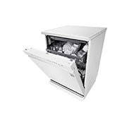 LG QuadWash™ Съдомиялна с пара TrueSteam™ технология, 14 комплекта съдове, ThinQ™ WiFi, left side with utensils stored, DF243FWS, thumbnail 10