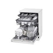 LG QuadWash™ Съдомиялна с пара TrueSteam™ технология, 14 комплекта съдове, ThinQ™ WiFi, right side wide open with utensils stored, DF243FWS, thumbnail 12