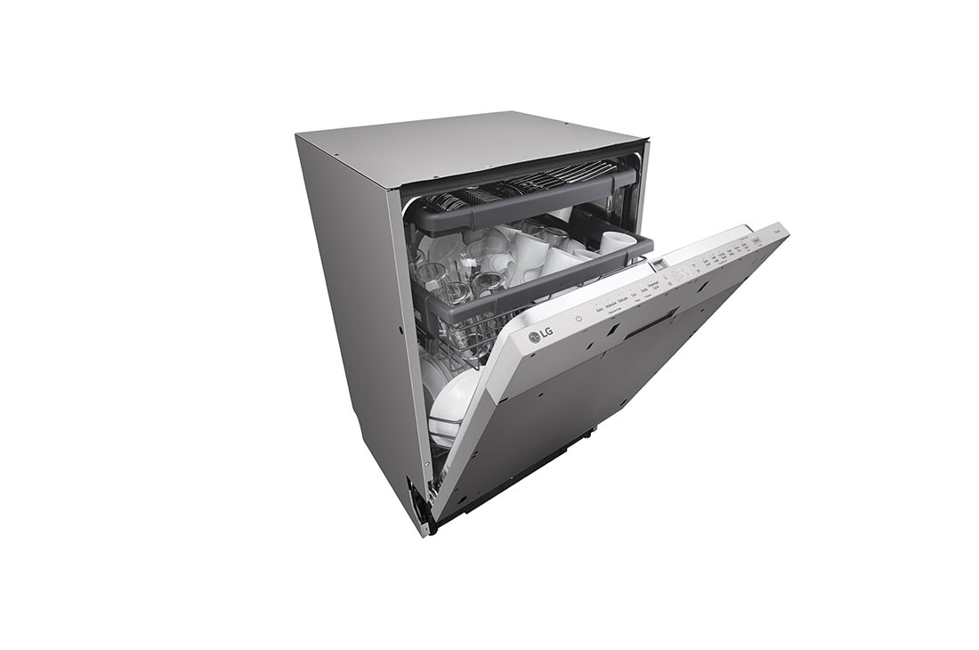 LG QuadWash™ Съдомиялна за вграждане, 14 комплекта съдове, ThinQ™ WiFi, Left side open without vessels, DB243TX, thumbnail 7
