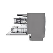 LG QuadWash™ Съдомиялна за вграждане, 14 комплекта съдове, ThinQ™ WiFi, Right side open with vessels, DB243TX, thumbnail 12