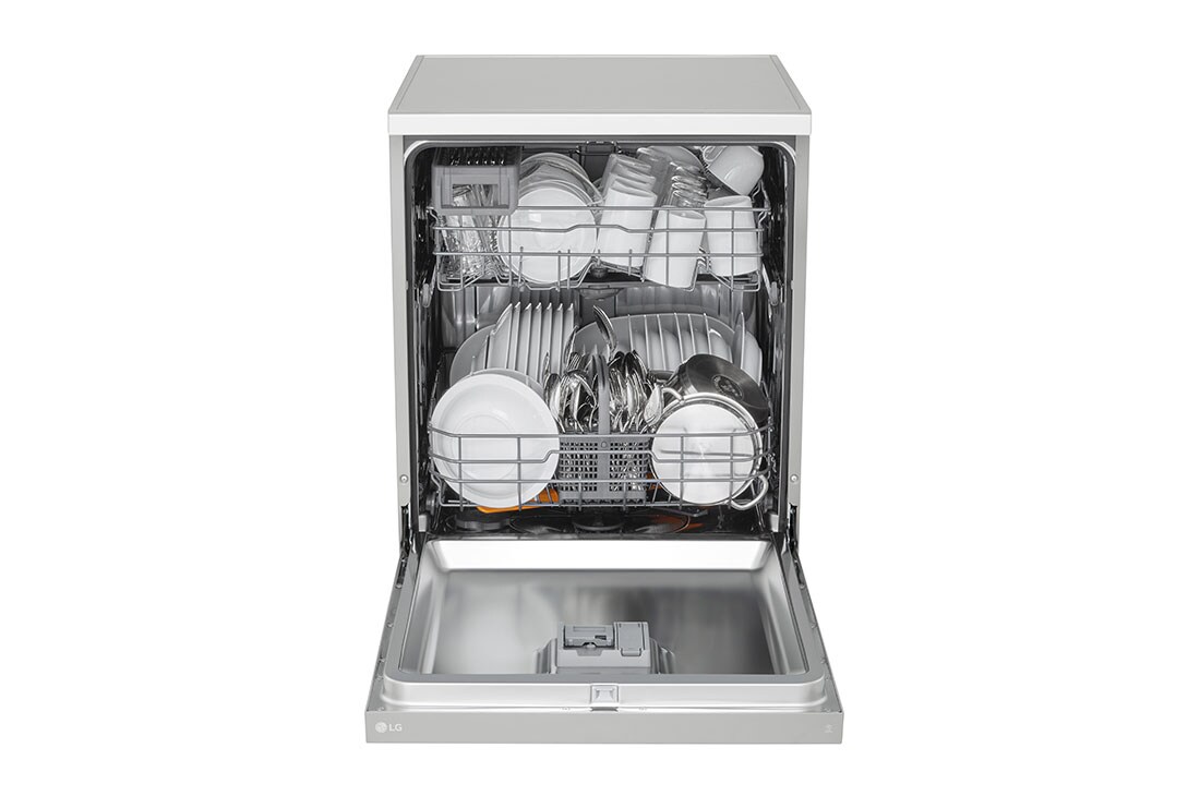 LG QuadWash™ Съдомиялна, 14 комплекта съдове, Изглед отпред с отворена врата, DF142FV, thumbnail 3