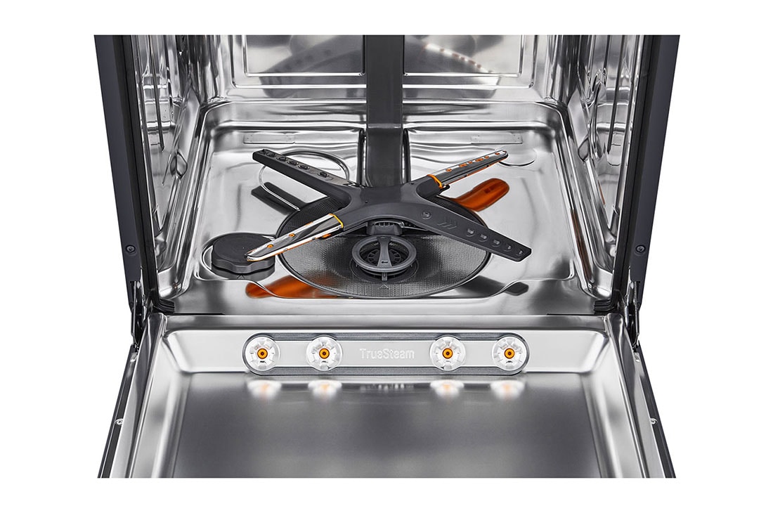 LG QuadWash™ Съдомиялна с пара TrueSteam™ технология, Авт. отваряне на вратата, 14 комплекта съдове, ThinQ™ WiFi, Страничен изглед, DF587HMS, thumbnail 7