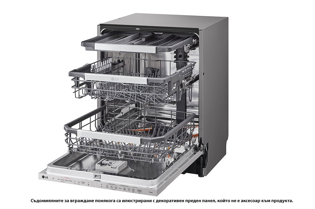 LG QuadWash™ Съдомиялна за вграждане с пара TrueSteam™ технология, Авт. отваряне на вратата, 14 комплекта съдове, ThinQ™ WiFi, Изглед от дясна страна, DB476TXS, thumbnail 13