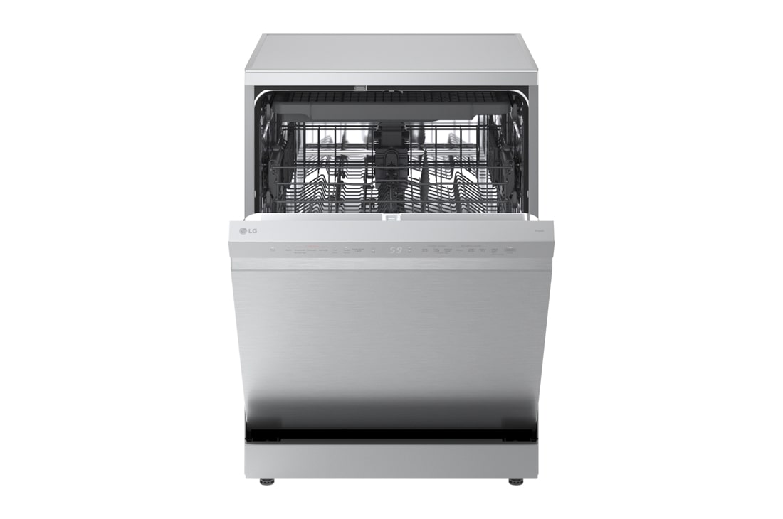 LG QuadWash™ Съдомиялна с пара TrueSteam™ технология, Авт. отваряне на вратата, 14 комплекта съдове, ThinQ™ WiFi, Изглед от лявата страна, DF273FVS, thumbnail 5