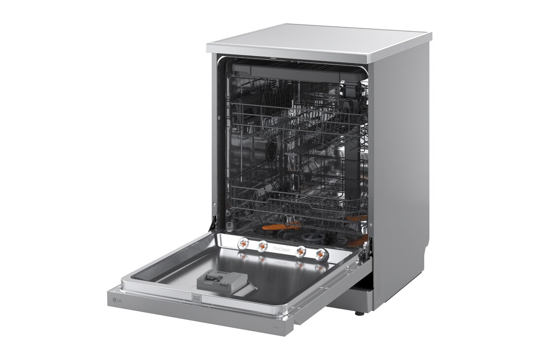 LG QuadWash™ Съдомиялна с пара TrueSteam™ технология, Авт. отваряне на вратата, 14 комплекта съдове, ThinQ™ WiFi, Страничен изглед, DF273FVS, thumbnail 13