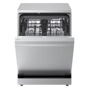 LG QuadWash™ Съдомиялна с пара TrueSteam™ технология, Авт. отваряне на вратата, 14 комплекта съдове, ThinQ™ WiFi, Изглед от лявата страна, DF273FVS, thumbnail 5