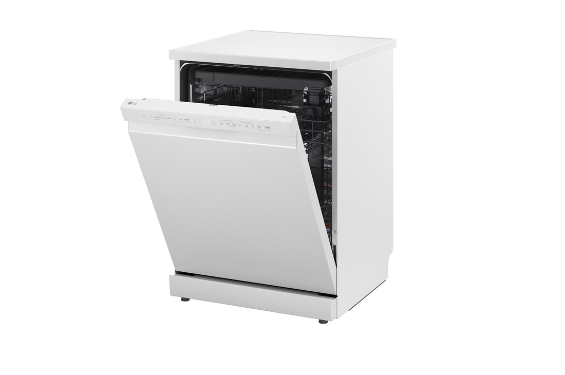 LG QuadWash™ Съдомиялна с пара TrueSteam™ технология, Авт. отваряне на вратата, 14 комплекта съдове, ThinQ™ WiFi, Изглед от дясната страна, DF273FWS, thumbnail 12