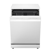 LG QuadWash™ Съдомиялна с пара TrueSteam™ технология, Авт. отваряне на вратата, 14 комплекта съдове, ThinQ™ WiFi, Предна горна врата, отворена с изглед към храната, DF273FWS, thumbnail 4
