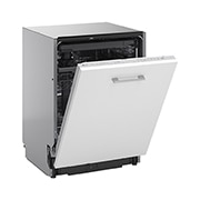 LG QuadWash™ Съдомиялна за вграждане с пара TrueSteam™ технология, Авт. отваряне на вратата, 14 комплекта съдове, ThinQ™ WiFi, Изглед от лява страна, DB375TXS, thumbnail 8