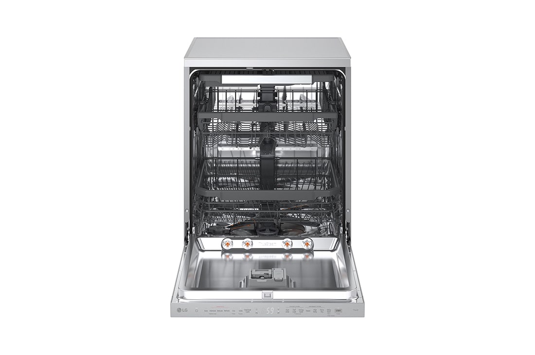 LG QuadWash™ Съдомиялна с пара TrueSteam™ технология, Авт. отваряне на вратата, 14 комплекта съдове, ThinQ™ WiFi, front full open, DF375HVS, thumbnail 6