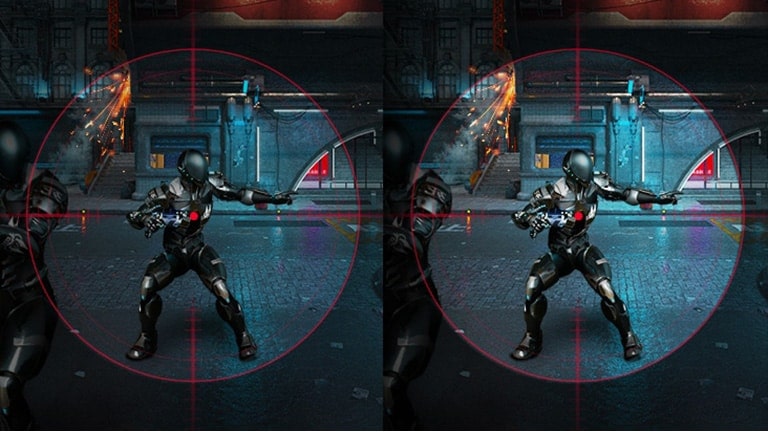 Prikaz funkcije Black Stabilizer u akciji na UltraGear monitoru.