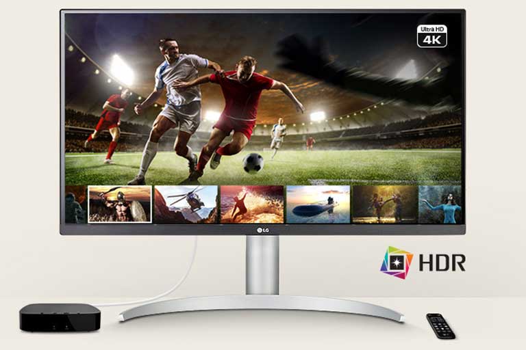 Мониторът дава възможност на потребителите да се наслаждават на 4K и на HDR съдържание.