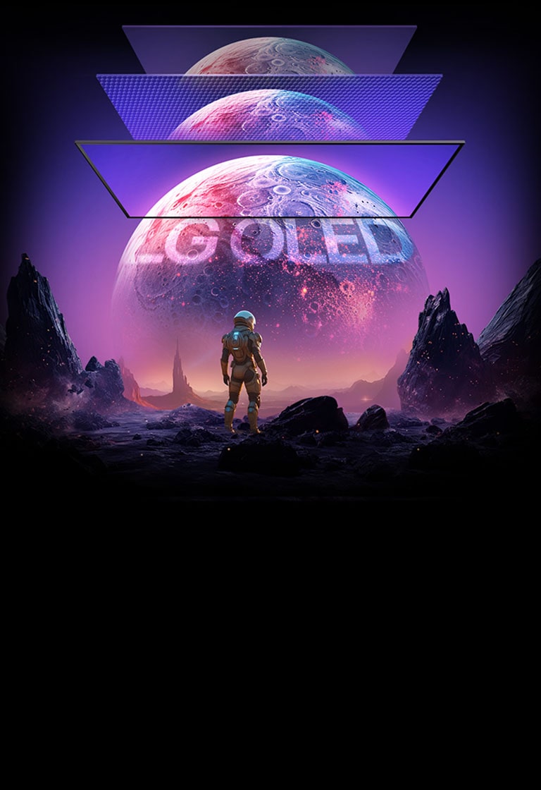 Изображения на планети изглеждат по-ярки и по-ясни на LG OLED мониторите.	