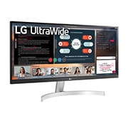 LG 29'' UltraWide™ Full HD (2560x1080) HDR IPS монитор, изглед отстрани под ъгъл +15 градуса, 29WN600-W, thumbnail 3