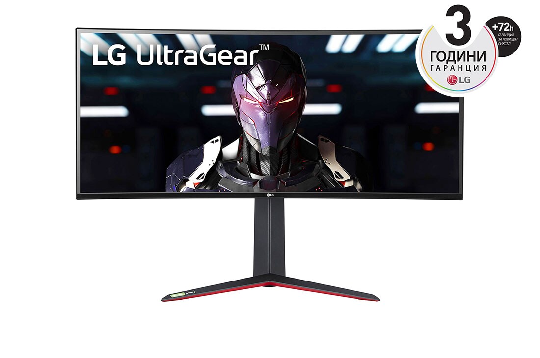 LG 34''  21:9  извит QHD Ultragear™ IPS Монитор за игри AMD FreeSync™ (Premium) , изглед отпред, 34GN850-B