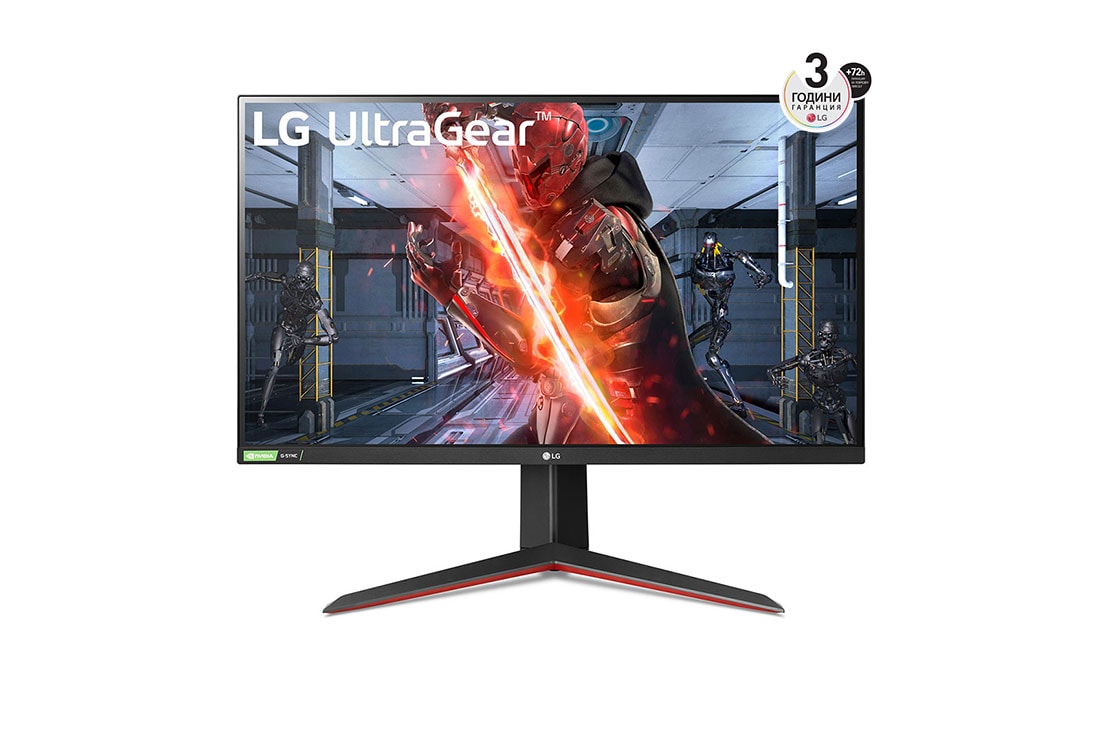 LG 27'' Ultragear™ Gaming Монитор c HDR 10, QHD Nano IPS дисплей и G-Sync съвместимост, изглед отпред, 27GN850-B