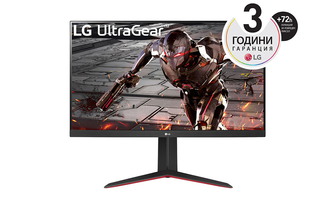 LG 31,5'' Ultragear™ QHD 165Hz Gaming Монитор c HDR10 и FreeSync™ Premium, изглед отпред, 32GN650-B