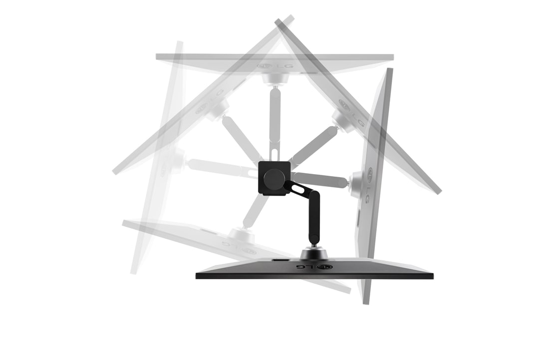 LG 27'' UltraFine™ UHD IPS HDR Монитор c USB-C и eргономична стойка, изглед отстрани на монитора, завъртян в диапазона от + 280˚ , -  280˚, 27UN880-B, thumbnail 6