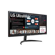 LG 34'' 21:9 FHD UltraWide™ IPS Монитор c HDR10, Изглед отстрани под ъгъл +30 градуса, 34WP500-B, thumbnail 4