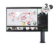 LG 32'' QHD IPS Ergo Монитор c USB Type-C™, изглед отпред - рамото на монитора е отдясно, 32QP880-B, thumbnail 1