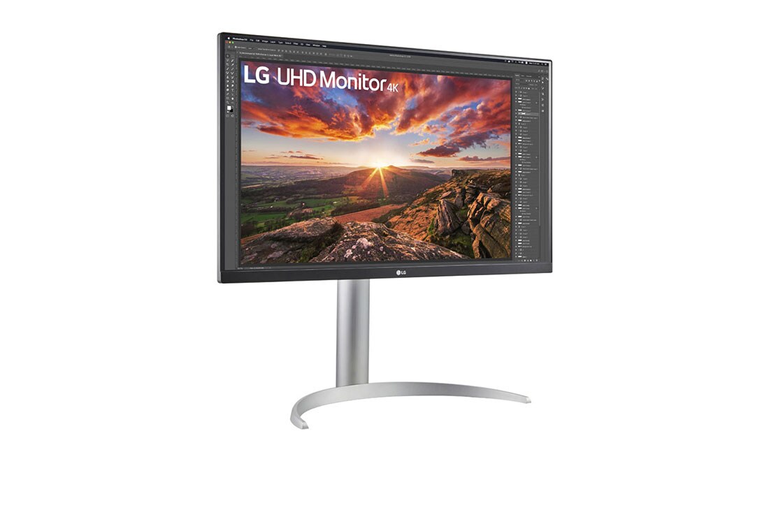LG 27'' UHD 4K Монитор VESA DisplayHDR™ 400 и USB Type-C™, изглед отстрани под ъгъл +15 градуса, 27UP850N-W, thumbnail 3