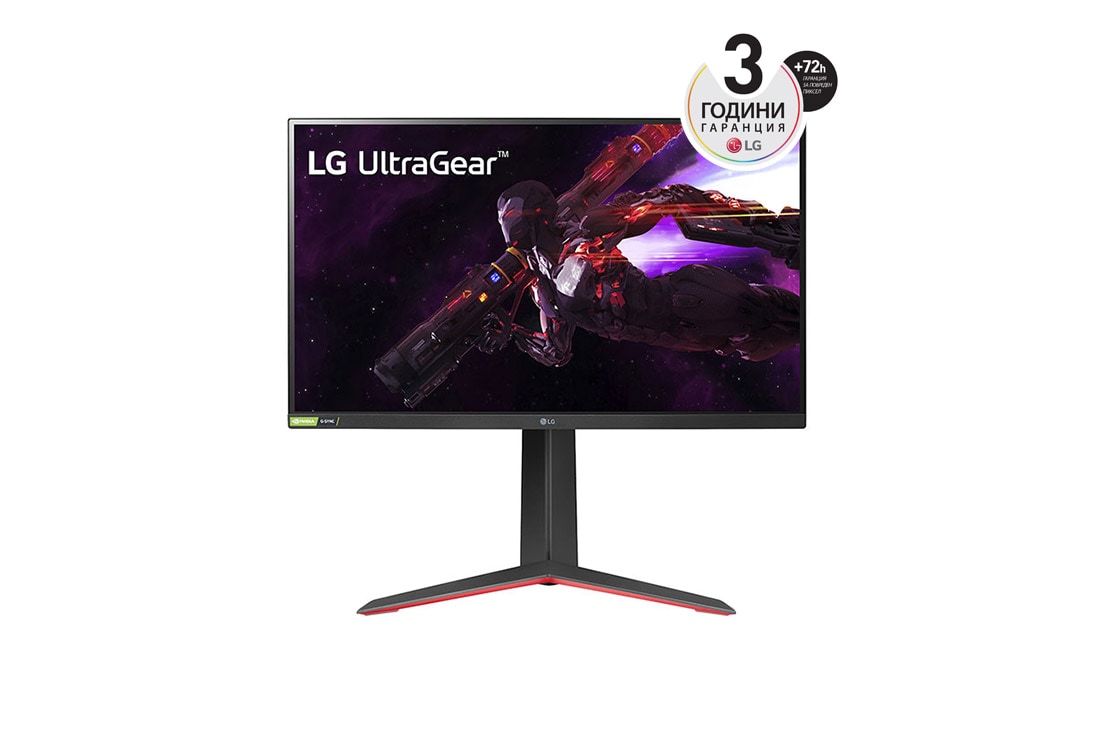 LG 27'' QHD IPS Монитор c AMD FreeSync™ (Premium), NVIDIA® G-SYNC и 1ms MBR, изглед отпред, 27GP850P-B