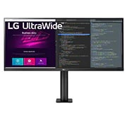 LG 34''  21:9  UltraWide™ QHD Ergo IPS Монитор c HDR10 и AMD FreeSync™ , изглед отпред - рамото на монитора е в центъра, 34WN780P-B, thumbnail 2