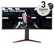 LG 34''  21:9  извит QHD Ultragear™ IPS Монитор за игри AMD FreeSync™ (Premium) , изглед отпред, 34GN850P-B, thumbnail 1