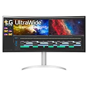 LG 37,5'' 21:9 извит UltraWide™ QHD+ (3840x1600) монитор, изглед отпред, 38WP85CP-W, thumbnail 1