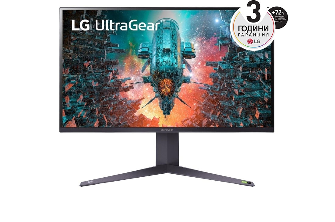 LG 31,5'' 4K UHD IPS UltraGear<sup>TM</sup>  Монитор c 1ms Време за реакция и NVIDIA G-Sync™ , изглед отпред, 32GQ950P-B