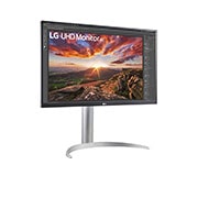 LG 27'' UHD 4K Монитор VESA DisplayHDR™ 400 и USB Type-C™, изглед отстрани под ъгъл +15 градуса, 27UP85NP-W, thumbnail 3