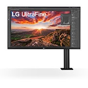 LG 31,5'' UltraFine™ Display Ergo 4K HDR10 монитор, Изглед отпред - рамото на монитора е отдясно, 32UN880P-B, thumbnail 1