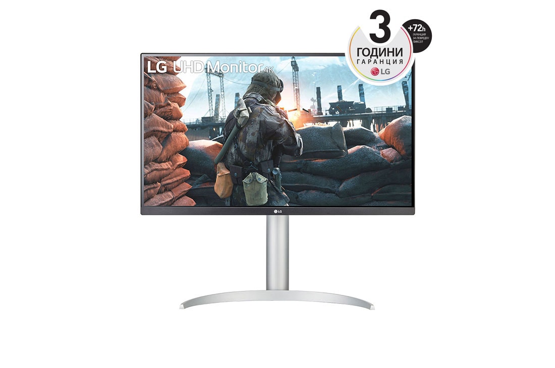 LG 27'' UHD 4K IPS монитор с VESA DisplayHDR™ 400, изглед отпред, 27UP650P-W