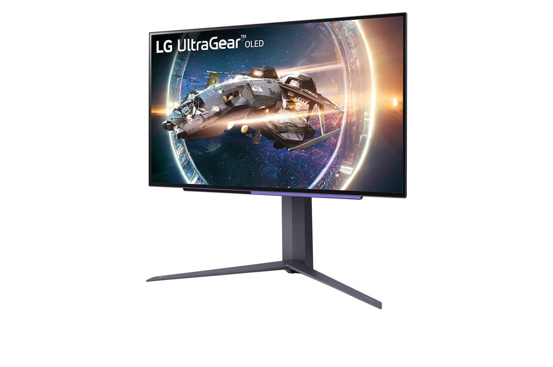 LG 27'' UltraGear™ OLED QHD Монитор c 240Hz Честота на кадрите и 0.03ms (GtG) Време за реакция, изглед отстрани под ъгъл +15 градуса, 27GR95QE-B, thumbnail 2