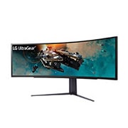 LG 49-инчов UltraGear™ 32:9 Dual QHD извит гейминг монитор с честота на опресняване 240 Hz, изглед отстрани под ъгъл +15 градуса, 49GR85DC-B, thumbnail 2
