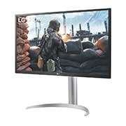 LG 27-инчов UtraFine™ 16:9 4K монитор , изглед отстрани под ъгъл +15 градуса, 27UP550P-W, thumbnail 2
