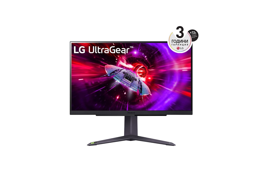 LG 27-инчов UltraGear™ QHD монитор за игри с честота на опресняване 165 Hz, изглед отпред, 27GR75Q-B